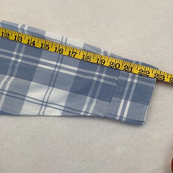 Gap The Big Shirt Mens Small Plaid Shirt Blue White Long Sleeve Button Up Casual - Picture 11 of 13